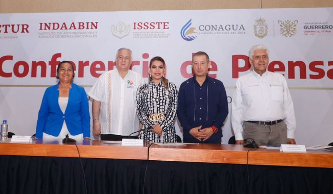 El secretario de Turismo, Miguel Torruco Marqués, y la gobernadora de Guerrero, Evelyn Salgado Pineda, encabezaron la presentación del Proyecto de Modernización del Centro Internacional Acapulco.