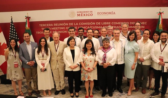 México recibe a las autoridades comerciales de Estados Unidos y Canadá para celebrar la Comisión de Libre Comercio del T-MEC en su tercer aniversario