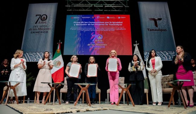 El Instituto Nacional de las Mujeres (Inmujeres) y el gobierno de Tamaulipas, suscribieron los Compromisos por la Igualdad y el Bienestar de las Mujeres.