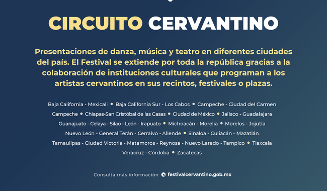 Durante 24 días, el público podrá disfrutar la programación Cervantina dentro y fuera del estado sede, Guanajuato, con la participación de 34 agrupaciones nacionales e internacionales.