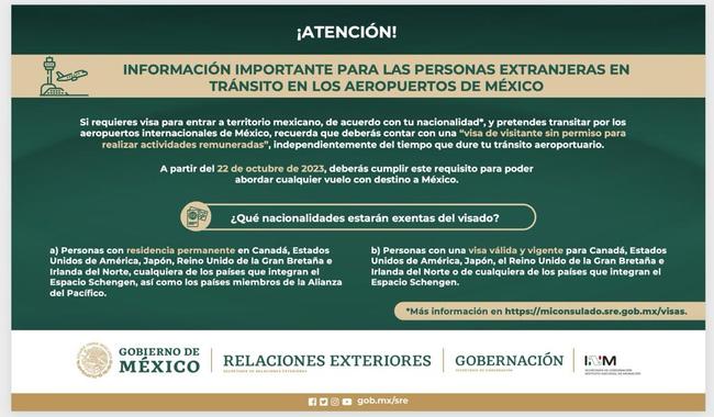 Información para personas extranjeras en tránsito por México