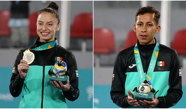 Daniela Souza y Brandon Plaza, medallistas de oro de taekwondo en Juegos Panamericanos. CONADE