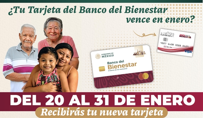 La Secretaría de Bienestar informó el proceso para renovar la tarjeta de Banco del Bienestar.