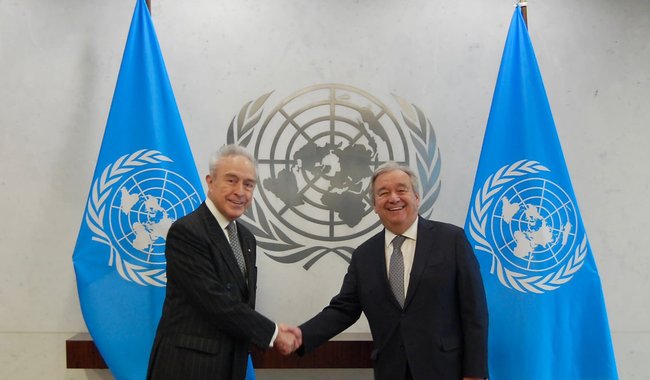 El embajador Héctor Vasconcelos presenta cartas credenciales al secretario general de la ONU, António Guterres