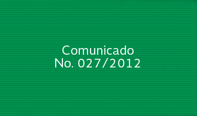 Comunicado No. 027/2012