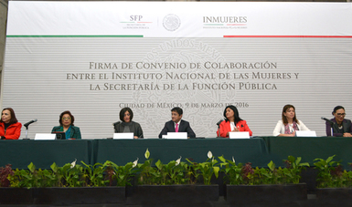 Firma de Convenio de Colaboración entre el Instituto Nacional de las Mujeres y la Secretaría de la Función Pública