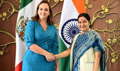 Reunión de la Canciller Claudia Ruiz Massieu con la Ministra de Relaciones Exteriores de India, Sushma Swaraj
