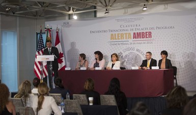 El Secretario de Gobernación Miguel Ángel Osorio Chong interviene en la clausura de Encuentro Trinacional de Enlaces del Programa Alerta Amber