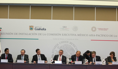 En la Secretaría de Relaciones Exteriores, el Gobernador del Estado de Coahuila, Lic. Rubén Moreira Valdez, realizó la instalación de la Comisión México-Asia-Pacífico de la Conferencia Nacional de Gobernadores (CONAGO)