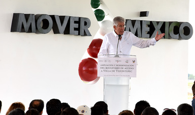 GRE al inaugurar la Ampliación y Modernización del acceso a Villa Tezontepec