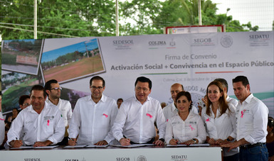 Firma del Convenio Recuperación de Espacios Públicos y Participación Comunitaria en Colima