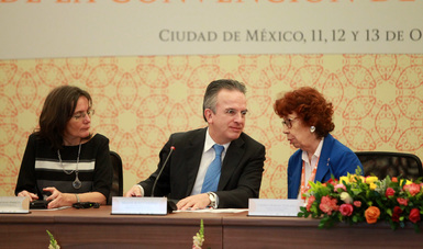 Subsecretario Miguel Ruiz Cabañas con ponentes de la 13ª Reunión del Comité de Expertas del Mecanismo de Seguimiento de la Convención de Belém do Pará