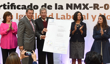 SCT recibió la certificación de la Norma Mexicana NMX-R-025-SCFI-2015 en Igualdad Laboral y No Discriminación