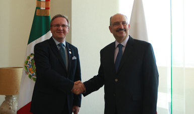 El Subsecretario de Relaciones Exteriores Carlos De Icaza y el Secretario de Estado para Asuntos Exteriores de la Presidencia de Polonia,Krysztof Szczerski