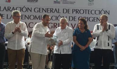  IMPI entrega al estado de Tabasco la  Declaratoria General de Denominación de Origen “Cacao Grijalva” 