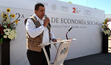 Delegado del INAES en Durango, en la inauguración de la Expo de Economía Social