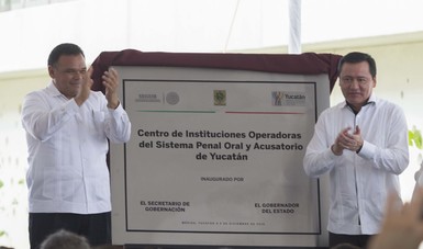 El Secretario de Gobernación, Miguel Ángel Osorio Chong, durante la inauguración de la Segunda Etapa del Centro de Justicia Oral de Yucatán