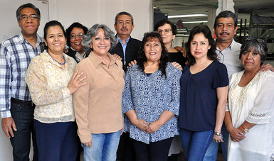 Aparece Hortencia Barrios Hernández, Responsable del Área de Información Agraria del RAN, el Director General de Operación y Sistemas del RAN, José Luis Berrospe Martínez y 8 colaboradores del equipo.