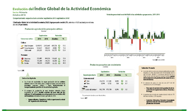 (IGAE) Indicador Global de la Actividad Económica del mes de octubre 2016