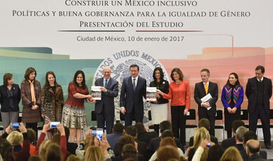 El Secretario de Gobernación, Miguel Ángel Osorio, durante la la presentación del estudio Construir un México Inclusivo. Política y Buena Gobernanza para la Igualdad de Género