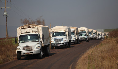 Nuevos vehículos Diconsa trasladan por día 150 toneladas de alimento a zona centro del país